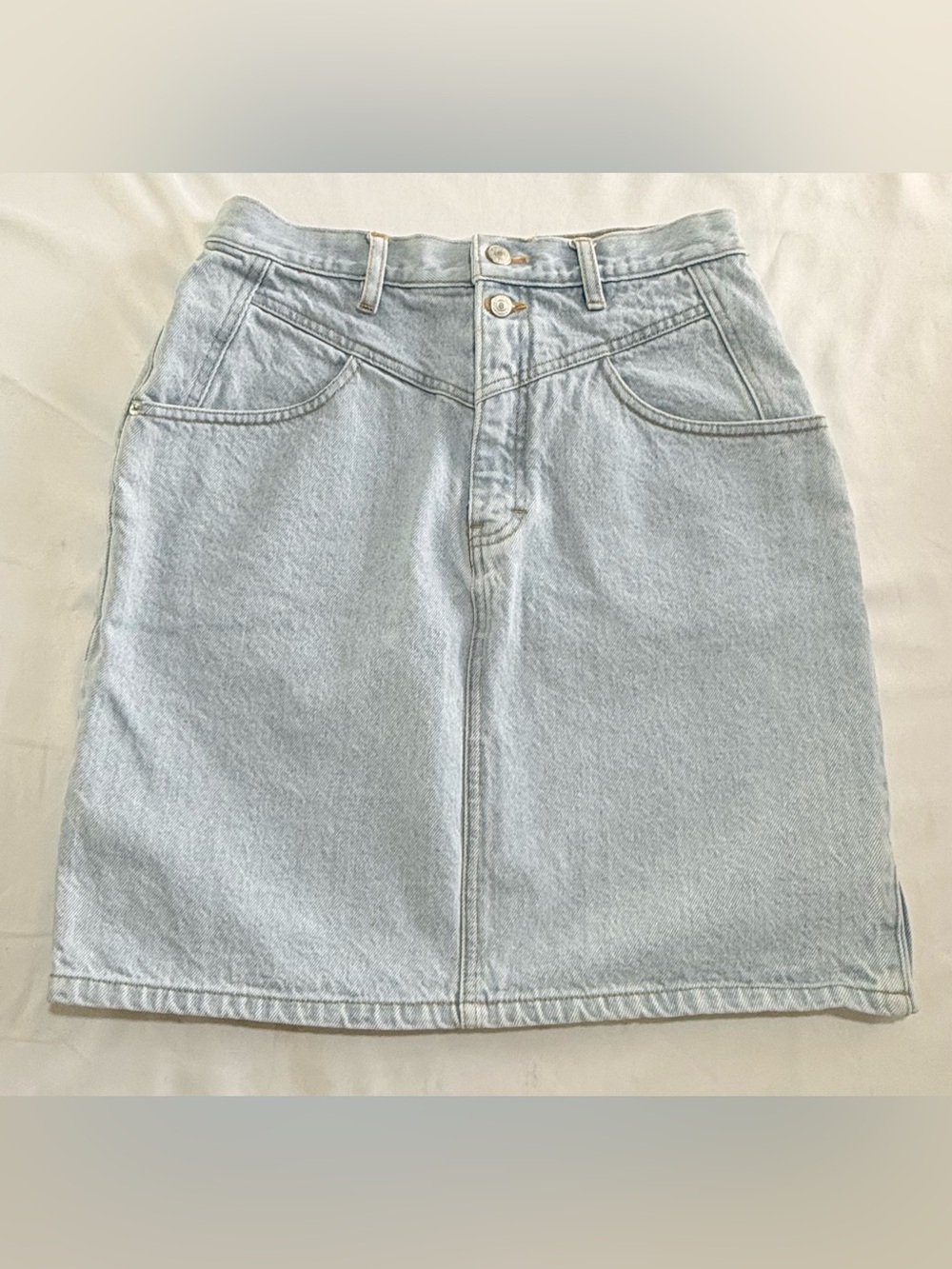 Vintage 90s Jordache JeanJer Light Wash Denim Jeans Skirt Women’s Size 11/12